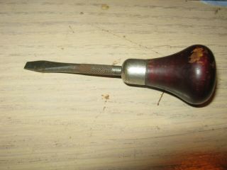 Vintage Antique Small Wood Handle Screwdriver 2
