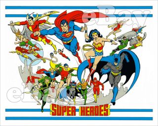 Rare Justice League Of America Cartoon Color Photo Dc Comics Superman Batman