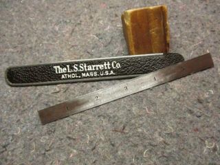 Vintage Machinists Steel Ruler/the L.  S.  Starrett Co.  /no.  322,  Tempered No.  12/sheath