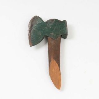 Antique Vintage Broad Head Axe Hewing Hatchet Head Tool Hammer Green Paint 5 " L