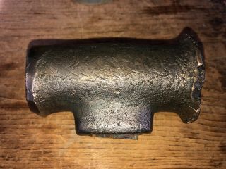 Large Vintage Brass Hammer Head 3 Pounds 4” Long