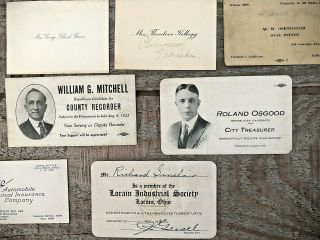 Vintage 1900 ' s Calling Cards Political Business Cards Ohio 2