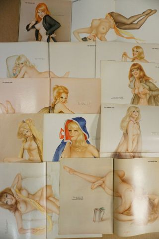 Vintage 1972 Playboy Alberto Vargas Pin Up Girl Complete Set (11)
