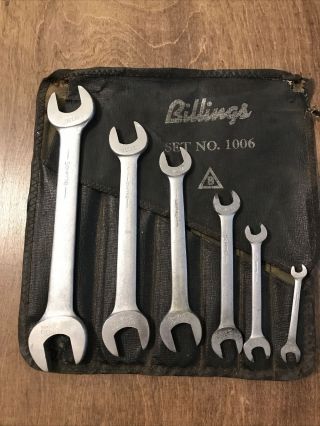 Set Of 6 Vintage Billings Sae Open End Wrenches 1/4 " - 1 "