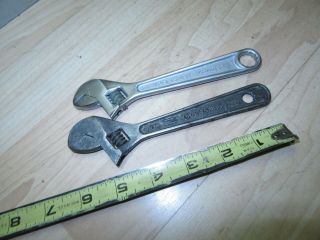 2 Vintage Craftsman 6  Adjustable Wrenches 1 Early 1 Vanadium Great User Tools