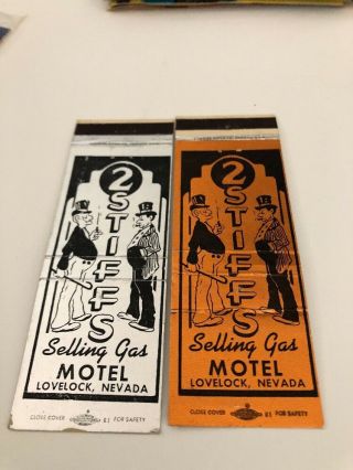 Vintage Matchbook Covers (2) 2 Stiffs Gas Motel,  Lovelock Nevada