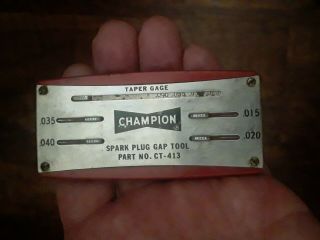 Vintage Champion Spark Plug Logo Ad Tool,  Taper Gap Gauge Ct - 413