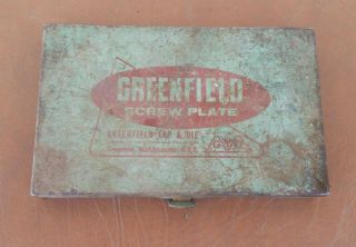 Vintage Gtd O.  K.  Jr.  Screw Plate Metal Box Greenfield Vtg.  - Swanky (empty Box)