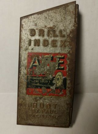 Vintage 1933 Ace Drill Index Box Storage Patent 1930617 Huot St.  Paul Art Deco