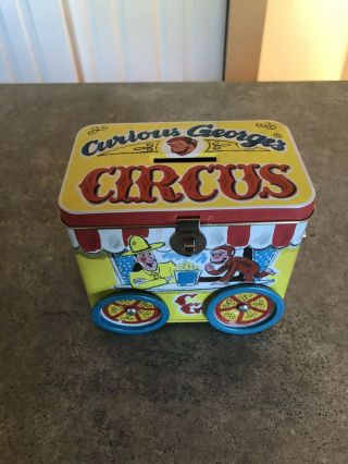 Curious George Circus Tin Music Box Bank -