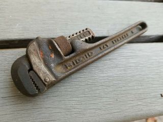 Vintage Small 5 1/2 " Ridgid Adjustable Pipe Wrench Spanner Usa Plumbing Tool