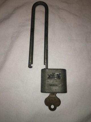 Old Brass Eagle Padlock Lock With The Key.  N/r