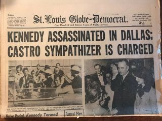 St Louis Globe Democrat November 23,  1963 John F Kennedy Jfk Assassination