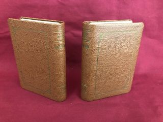Vintage Playing Card Holder Library Book Style Vol.  1 & 2 w/ 2 decks 2