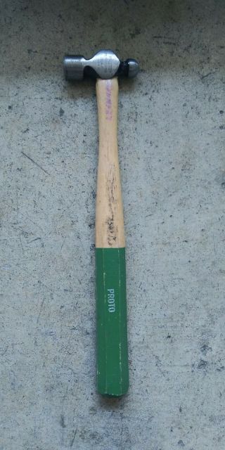 Vintage Proto 1304 4oz Ball Peen Hammer Green Wood Handle