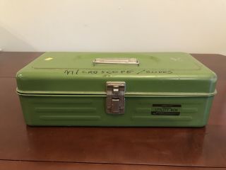 Vintage Union Tool/tackle Box/ Utility Metal Chest Usa Green Retro Decor