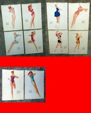 1948 10 Diff Pin Up Girl Calendar Pages By Petty B