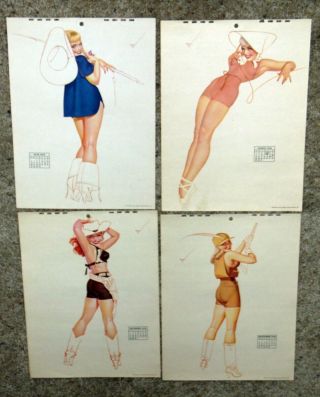 1948 10 DIFF PIN UP GIRL CALENDAR PAGES BY PETTY B 3