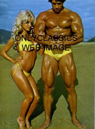 Muscle Man Schwarzenegger - Sexy Bikini Girl Pin Up Print Cheesecake Beefcake