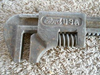 Model T Ford script USA auto adjustable wrench tool kit antique vintage old 9 in 3