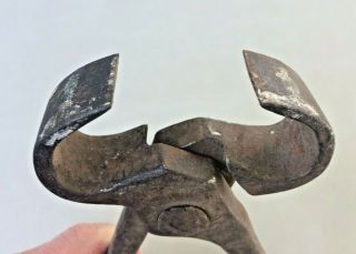 ANTIQUE/VINTAGE HAND FORGED BLACKSMITH TONGS FARRIER TOOL NIPPER 2