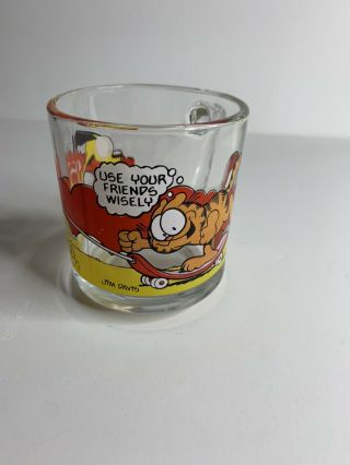 Garfield And Friends Odie 1978 Vintage Mcdonalds Glass Mug Coffee Cup