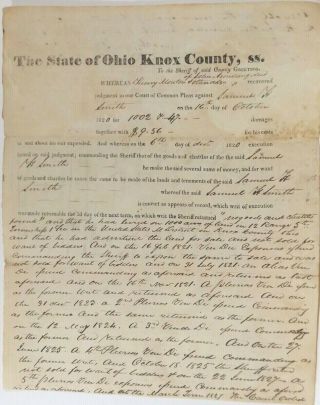 Knox County,  Ohio,  Document Signed,  1820