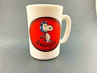 Vintage 1969 Avon Snoopy The Flying Ace Milkglass Coffee Cup 3 1/2 High 2 " Diam
