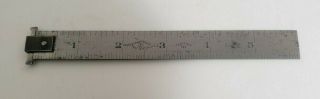 Vintage Metal Brown & Sharpe Tempered No 4 Ruler 6 " Scale With End Stop Hook