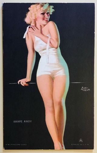 Mutoscope Pin - Up Arcade Card Vintage 1940’s Shape Ahoy