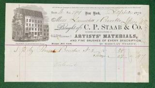 1874 C.  P.  Stan & Co Artists Materials Paint Brushes Ithaca York Letterhead