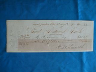 1890 The First National Bank Of Grand Junction Colorado Cancelled
