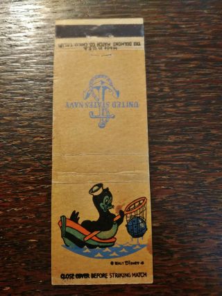 Vintage Matchcover: Us Navy Ww2 Mine Sweeper Insignia By Walt Disney 05