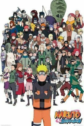 Naruto Shippuden White Cast 24x36 Anime Poster New/rolled Manga