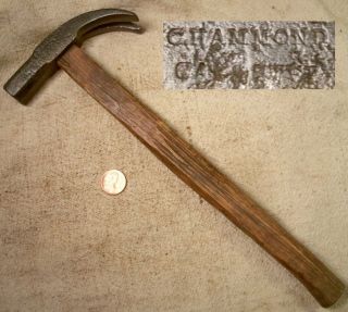C Hammond Cast Steel Small Claw Hammer Collectible Old Tool Read