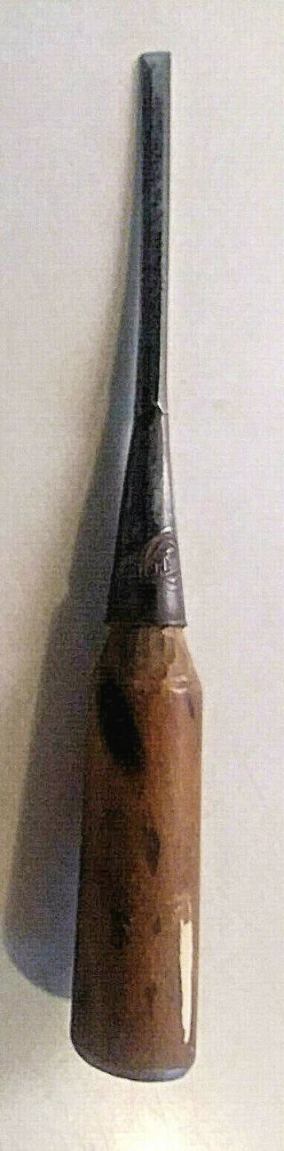 Vintage Fulton 1/4 " Bevel Edge Mortising Socket Chisel Old Woodworking Tool
