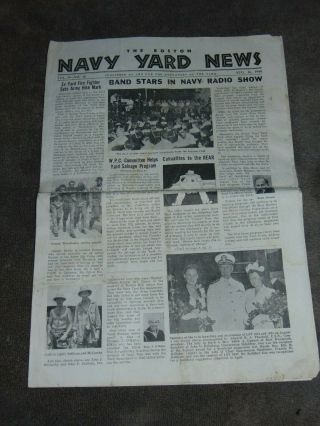 Aug.  26,  1944 Boston Navy Yard Wwii Newspaper: Full Page D - Day Invasion Photo