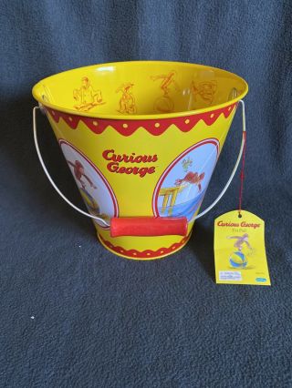 Curious George Tin Pail / Bucket By Schylling - Universal Studios Nwt