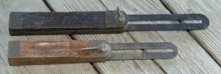 Vintage Adjustable Sliding T - Bevel Carpenter Tool Set Of Two