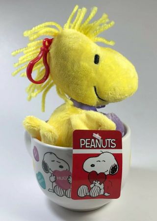 Peanuts Snoopy Mug & Woodstook Plush Be My Valentine Day Heart Candy Coffee Cup