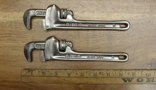 Old Tools,  2 Vintage 8 " Ridgid Heavy Duty Pipe Wrenches,