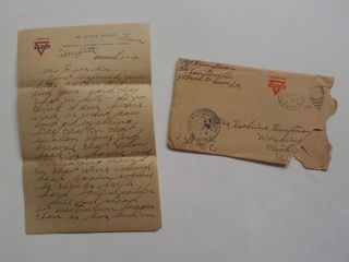 Wwi Letter 1919 Pierrefitte France Washington Michigan World War Two Ww Ii Ww1