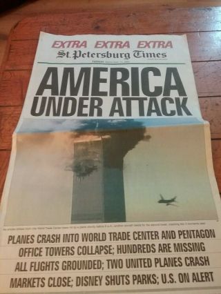 9 - 11 - 2001 St.  Petersburg Times " America Under Attack "
