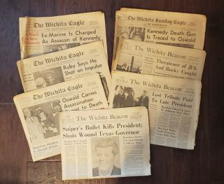 Jfk John F Kennedy Assassination Newspapers Wichita Eagle