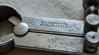 Large Vintage 7 3/4 " Tall,  L.  S.  Starrett Compass Divider Scribe Machinist Tool