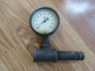 Vintage Steampunk Ashcroft Pressure Gauge W/pipe Fitting