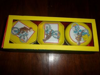 Vintage Curious George Three Scented Candles In Decorative Tins