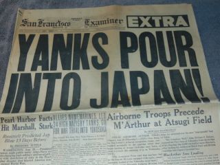 Aug.  30,  1945 S.  F.  Newspaper: Wwii Yanks Pour Into Japan Before Peace Signing
