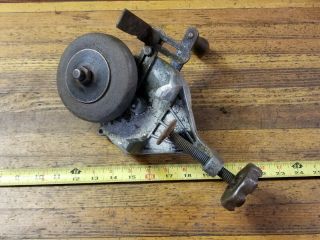 Vintage Tools Grinding Wheel Hand Crank Bench Mount Sharping Stone Machinist Us