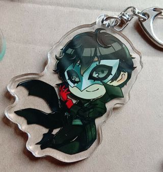 Gaming Persona 5 Joker Acrylic Key Chain Charms P5 Akira Cute Keychain Pendants